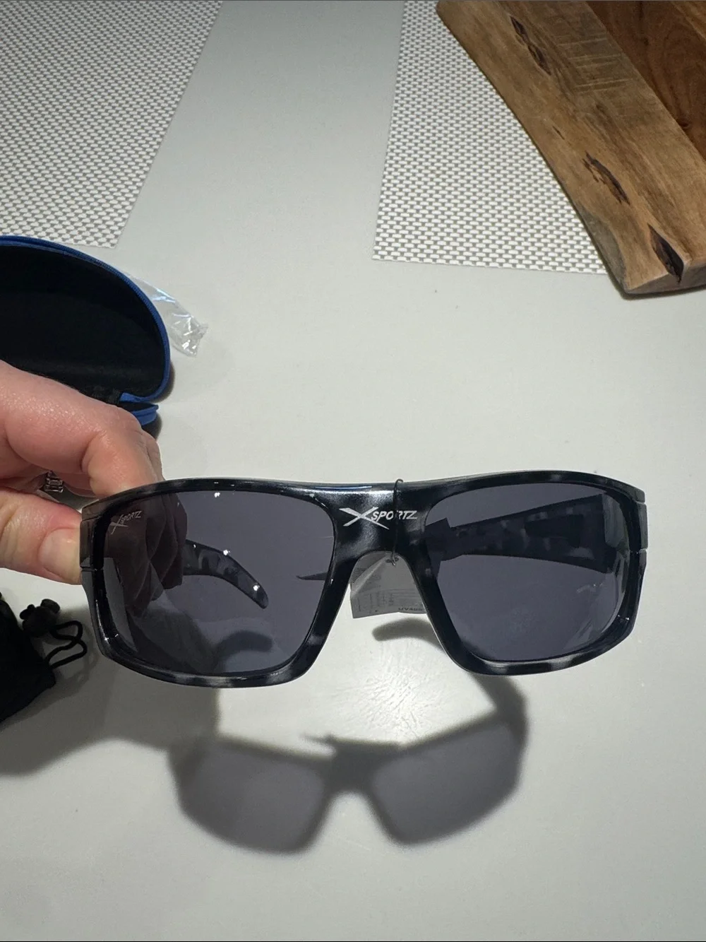 Men's Black Sunglasses with Protective Case